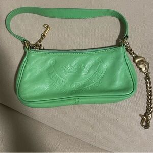 Vintage Juicy Couture Baguette Shoulder Bag in Green Leather